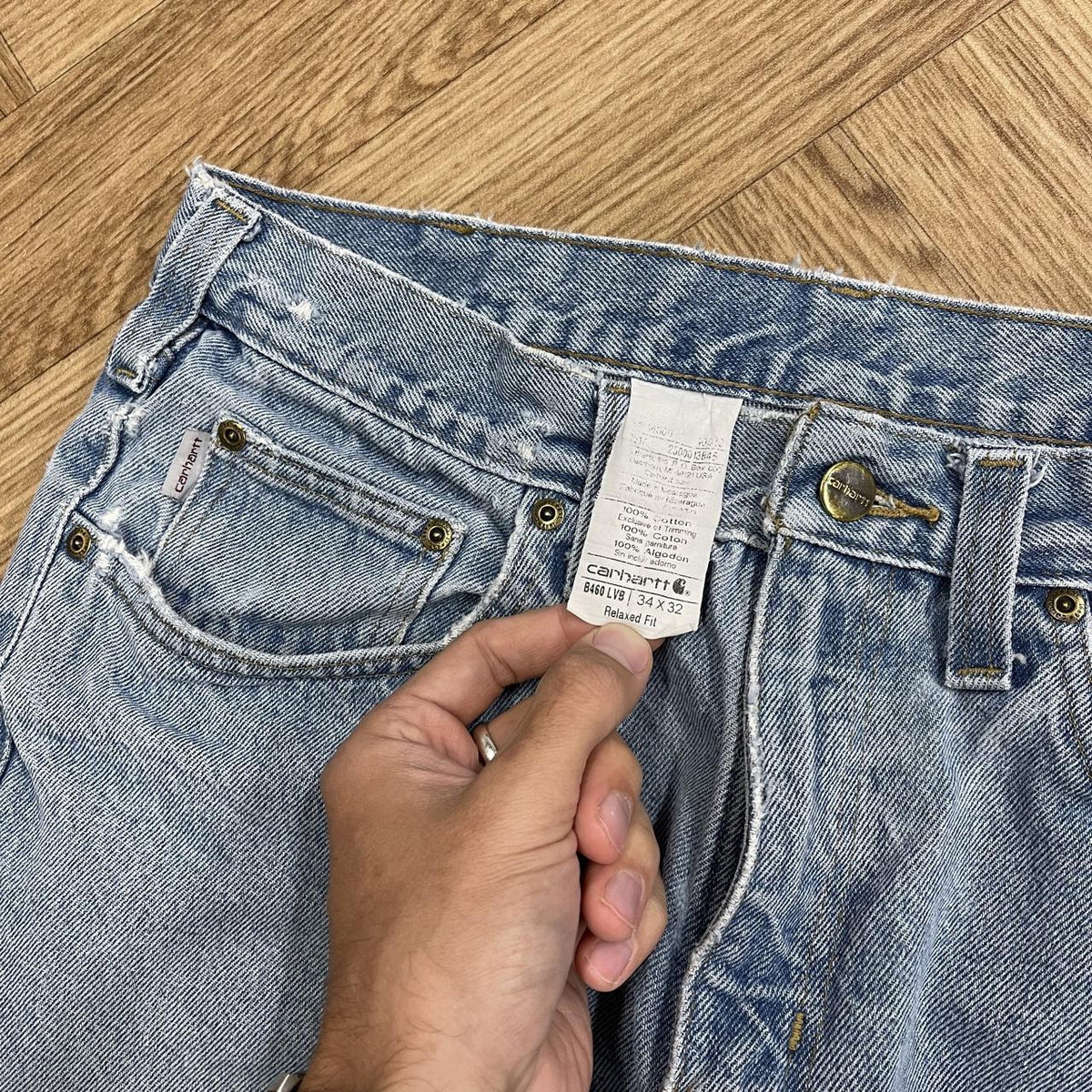 Vintage Carhartt jeans relaxed fit Y2K loose washed blue denim work pants