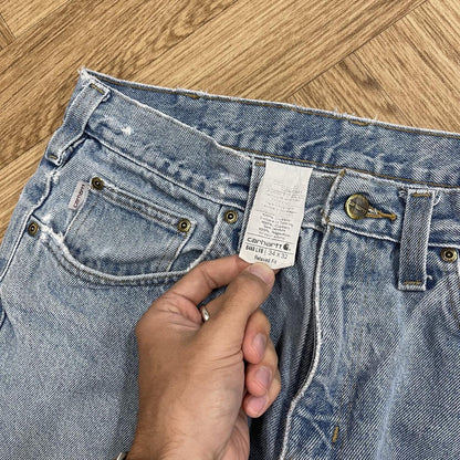 Vintage Carhartt jeans relaxed fit Y2K loose washed blue denim work pants