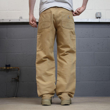 Carhartt carpenter work pants relaxed tan brown Loose skate style canvas workwear cargos