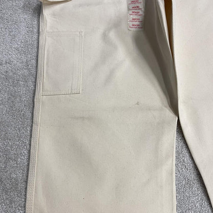 Vintage Dickies baggy carpenter work pants wide leg cream Firm canvas cargo jeans workwear