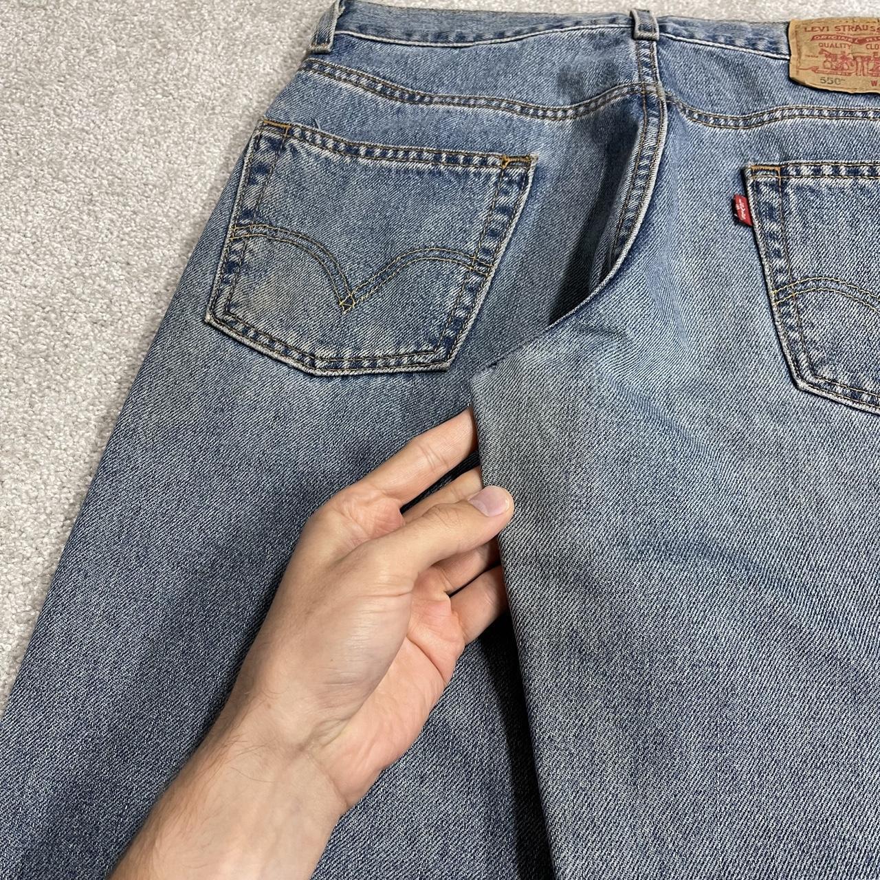 Y2K Levi’s 550 jeans W30L30 straight leg relaxed blue Relaxed fit 5 pocket pants red tab logo