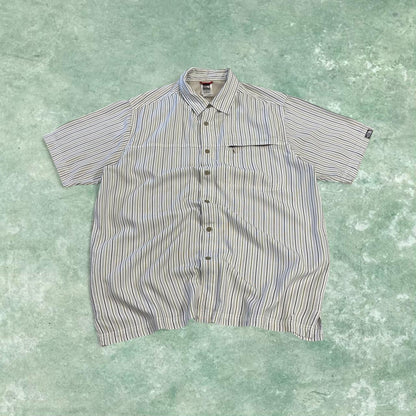 North Face striped short sleeve shirt white TNF Festival style surf check shirt