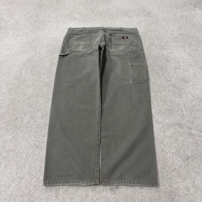 Baggy Dickies carpenter jeans W40L32 Green canvas skater style workwear cargo pants
