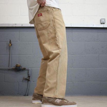 Tan Dickies carpenter jeans W36L27 loose canvas 90s skater style cargo pants