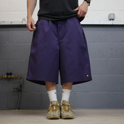 Dickies extra baggy chino shorts carpenter purple Skater / surf style shorts long wide leg festival