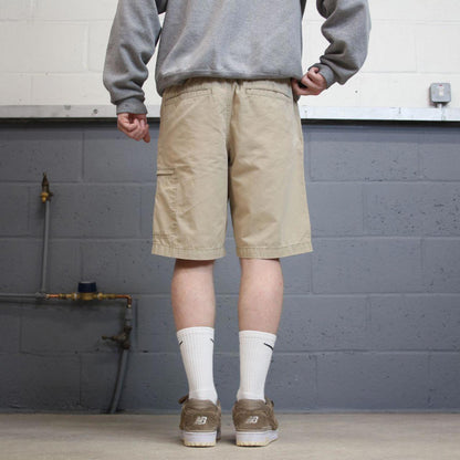 Y2k Lee loose chino drawstring shorts beige Floaty leg summer festival shorts preppy
