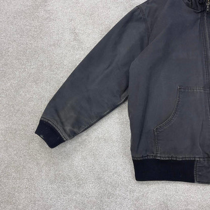 Charcoal grey Carhartt hooded active jacket XL duck canvas bomber