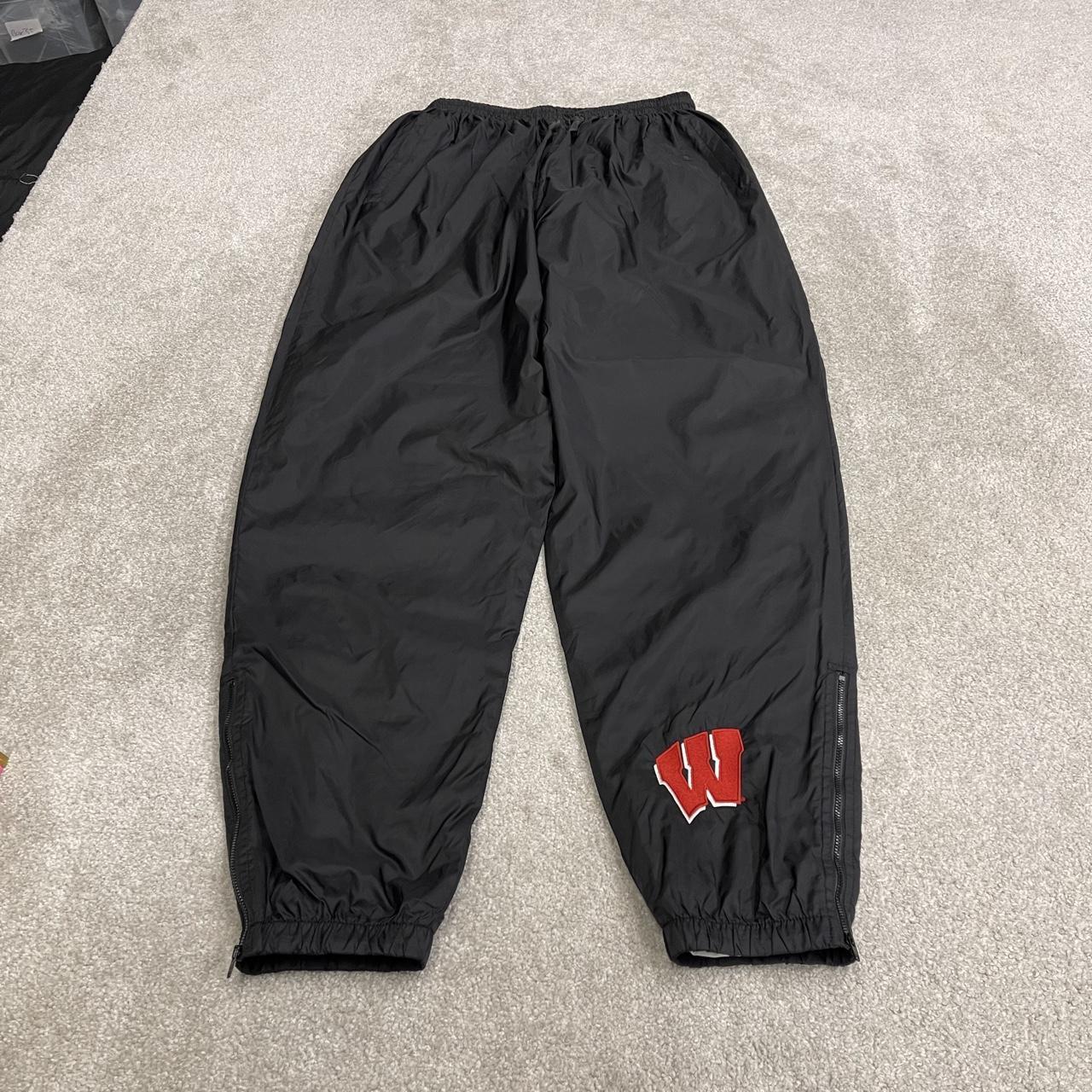Champion baggy tracksuit bottoms black embroidered Loose mesh lined casual track pants