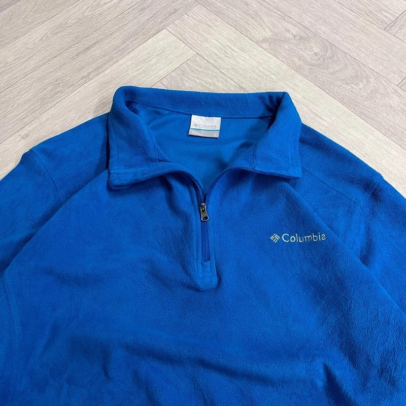Columbia y2k lightweight fleece blue 1/4 zip autumn pullover