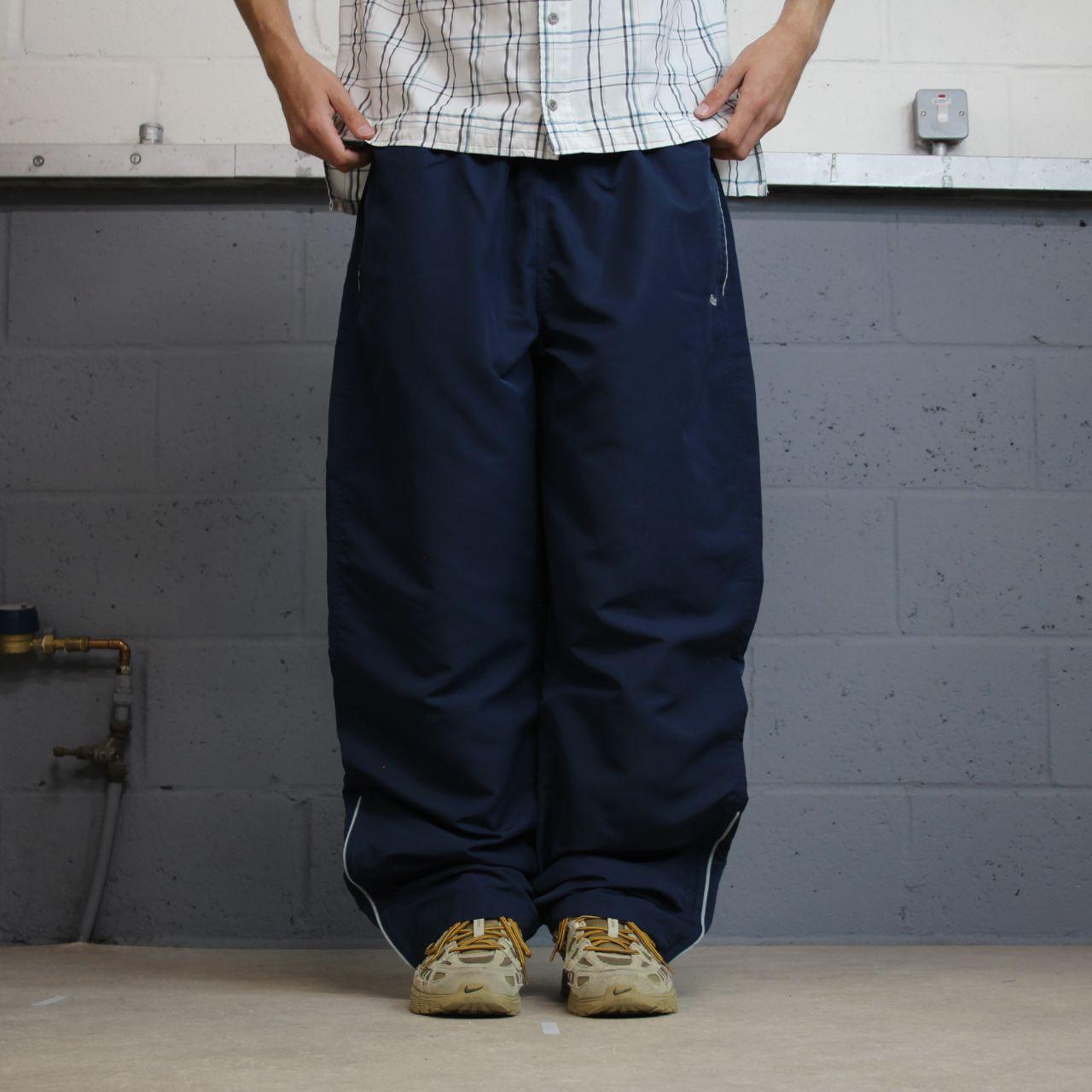 Baggy Y2K Reebok tracksuit bottoms navy XL Wide leg mesh lined track pants
