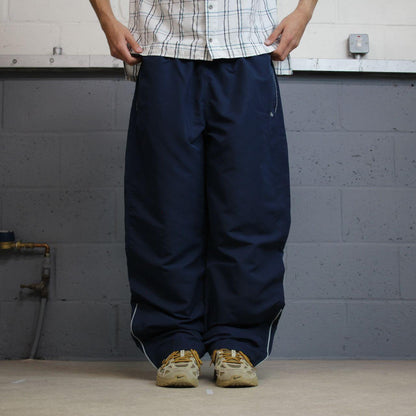 Baggy Y2K Reebok tracksuit bottoms navy XL Wide leg mesh lined track pants