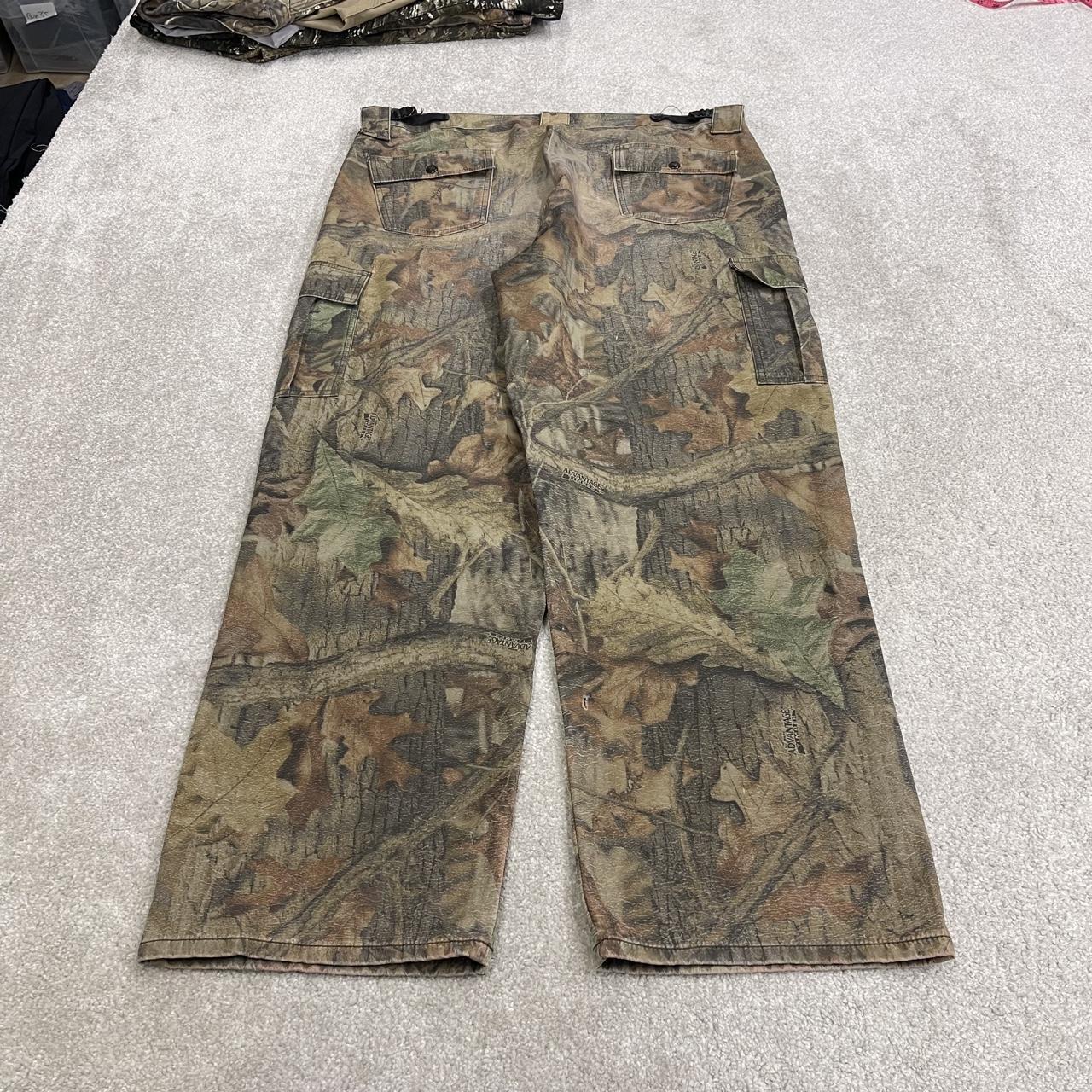 Baggy camo cargo trousers wide leg Y2K khaki Scent Lok loose fit Advantage camouflage