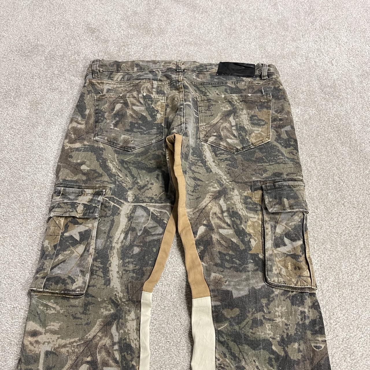 Y2K bootcut camo jeans paneled style green Another Hype Piece  bootcut cargo pants