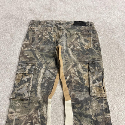 Y2K bootcut camo jeans paneled style green Another Hype Piece  bootcut cargo pants