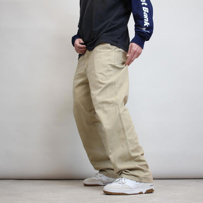 Tan Carhartt carpenter trousers W40L30 loose relaxed skater pants patch logo