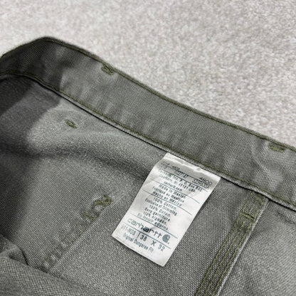 Y2K baggy fit Carhartt carpenter jeans green Loose wide leg canvas skate style workwear cargo pants