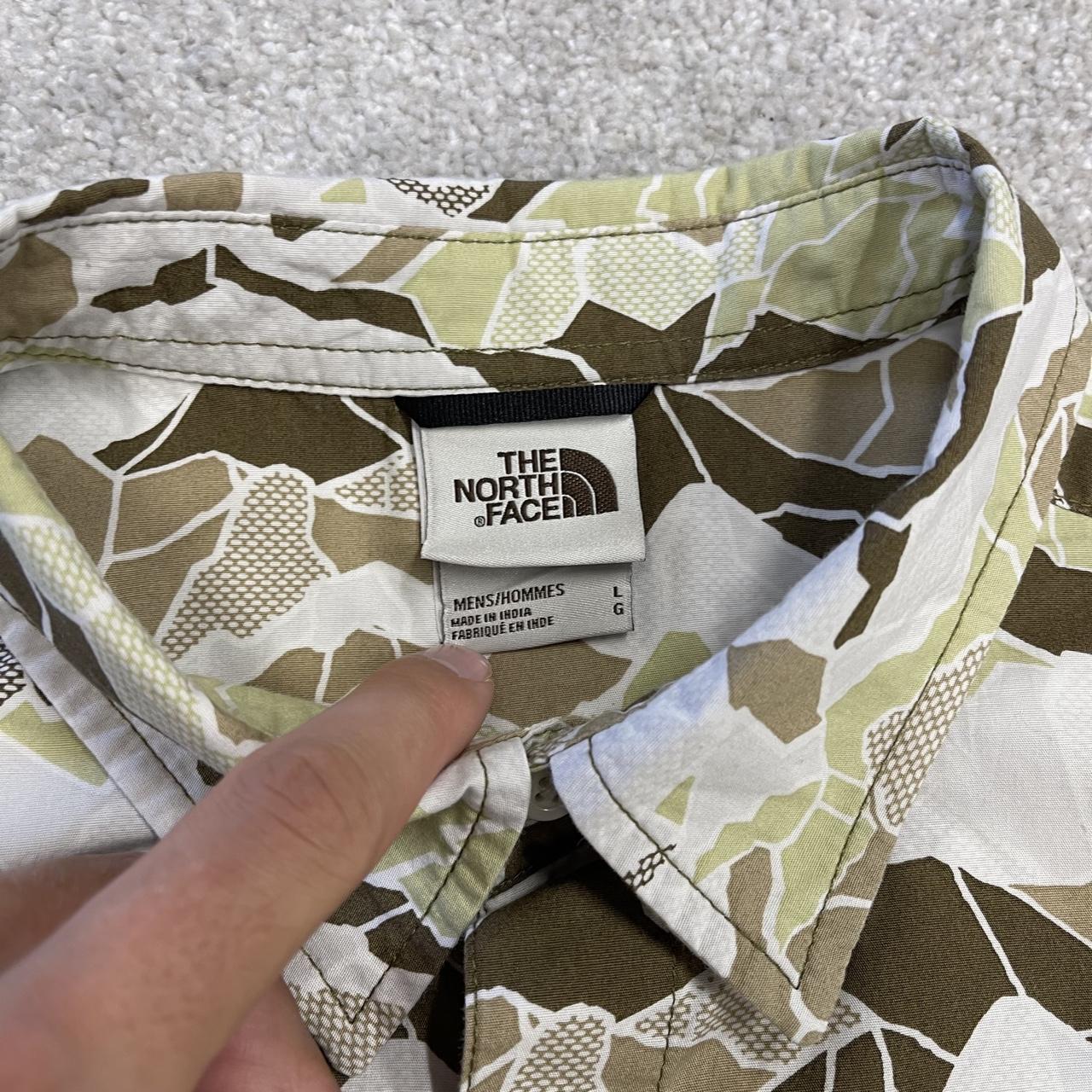 North Face funky pattern short sleeve shirt TNF camo style festival surf shirt