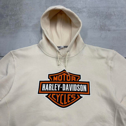 Cream Russel Athletic Harley Davidson hoodie XL