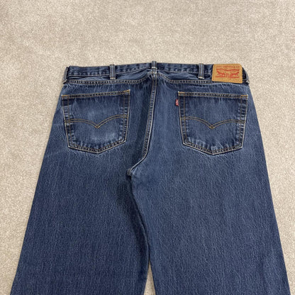 Levi’s 505 jeans y2k blue denim Loose straight leg 2000s style red tab logo jeans