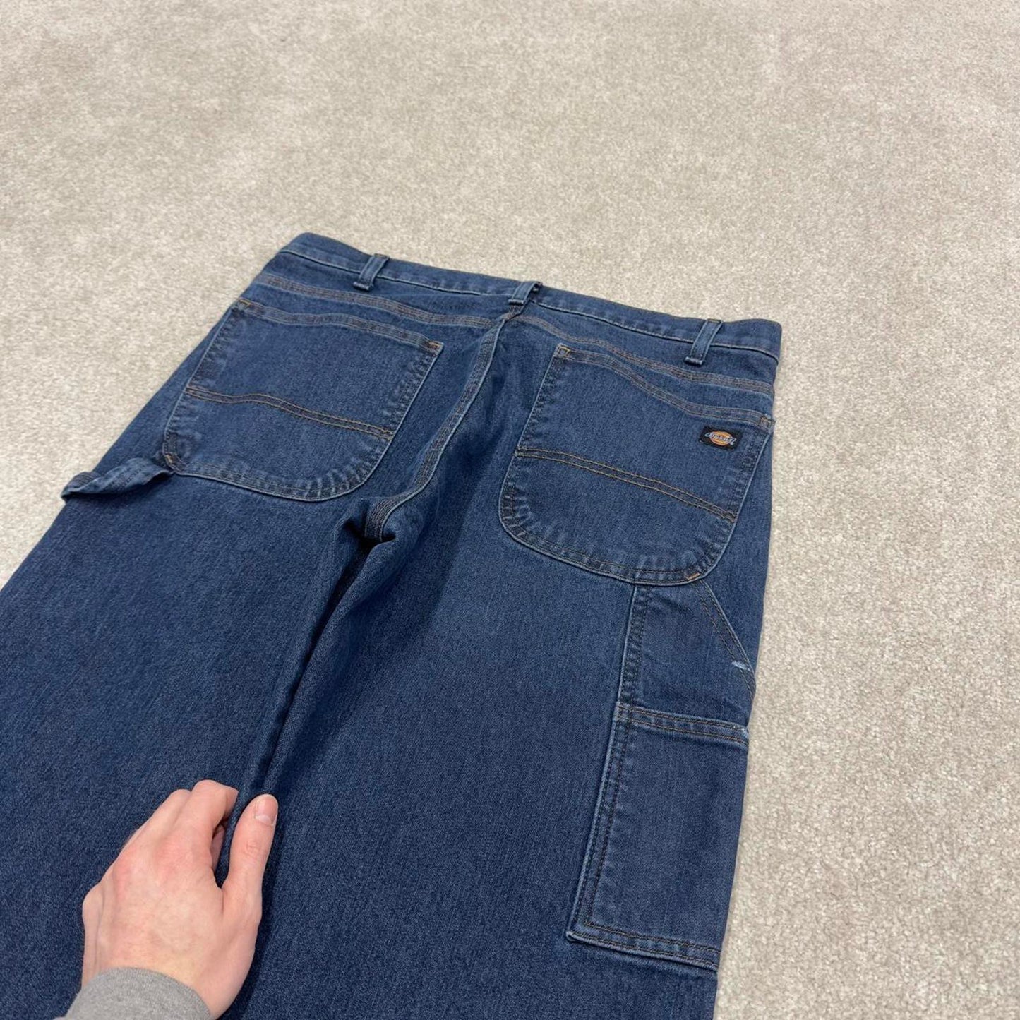 Y2K 00s Dickies carpenter jeans blue Denim flex workwear skater style cargos utility