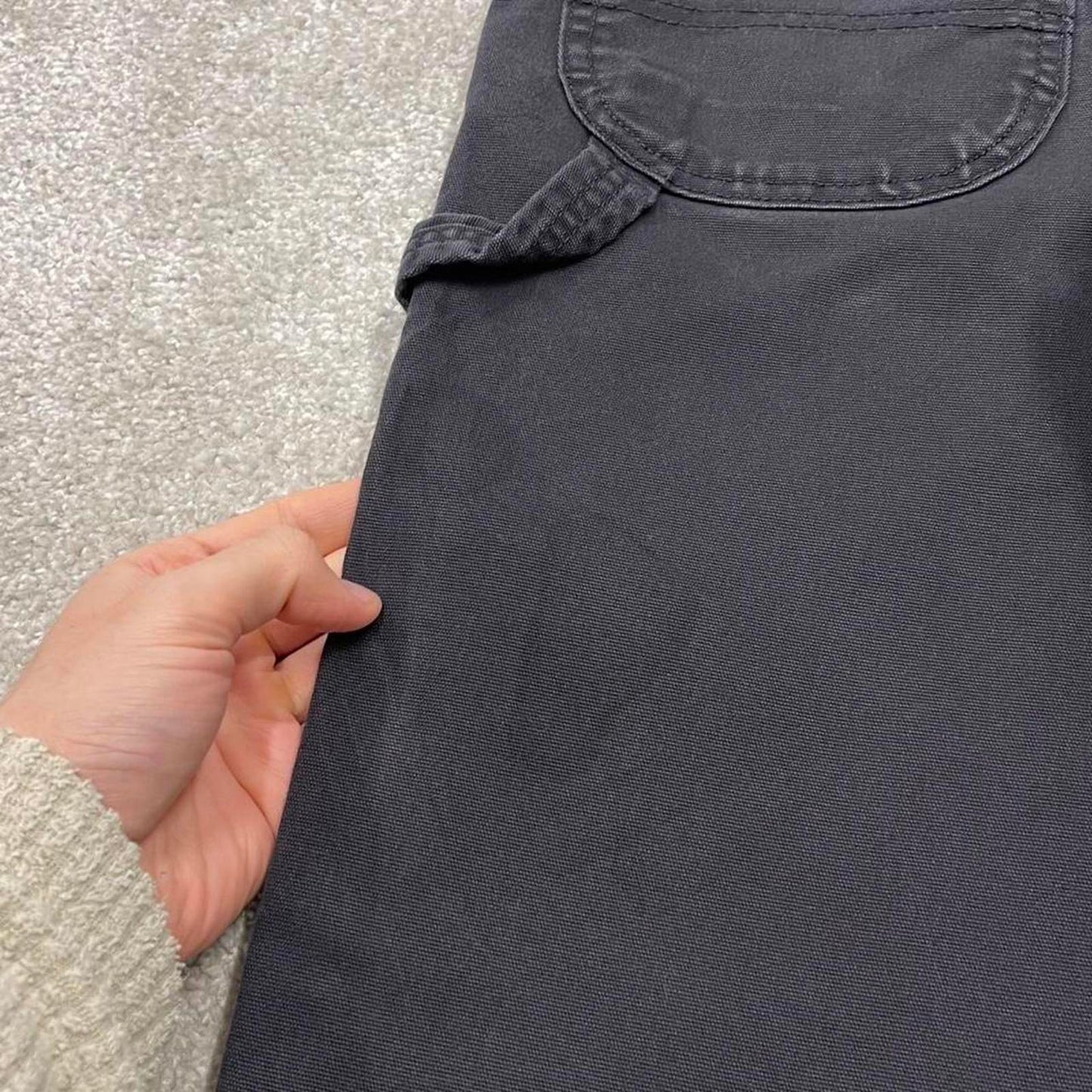 Y2K 00s Dickies carpenter pants black Canvasy flex workwear skater style cargos utility