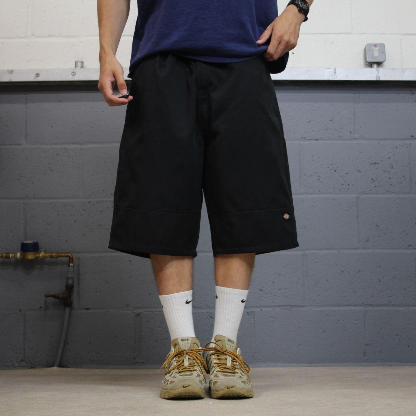 Dickies baggy chino shorts carpenter black Chino style skater shorts long wide leg festival