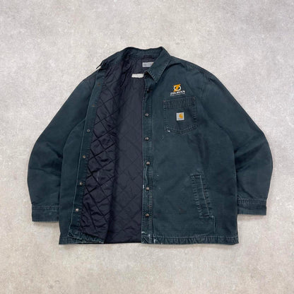 Black Carhartt shirt jacket XL padded quilt lined overshirt shacket American USA
