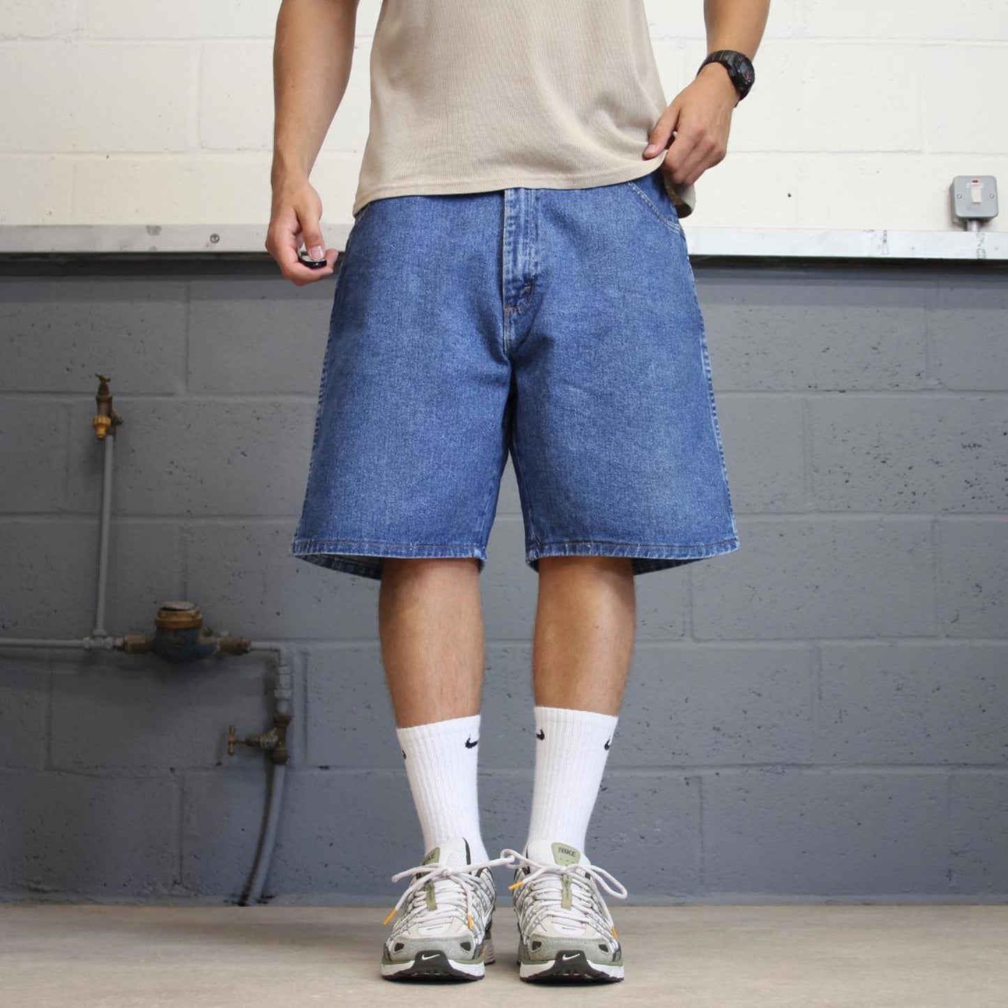 Mens baggy Wrangler jorts W38