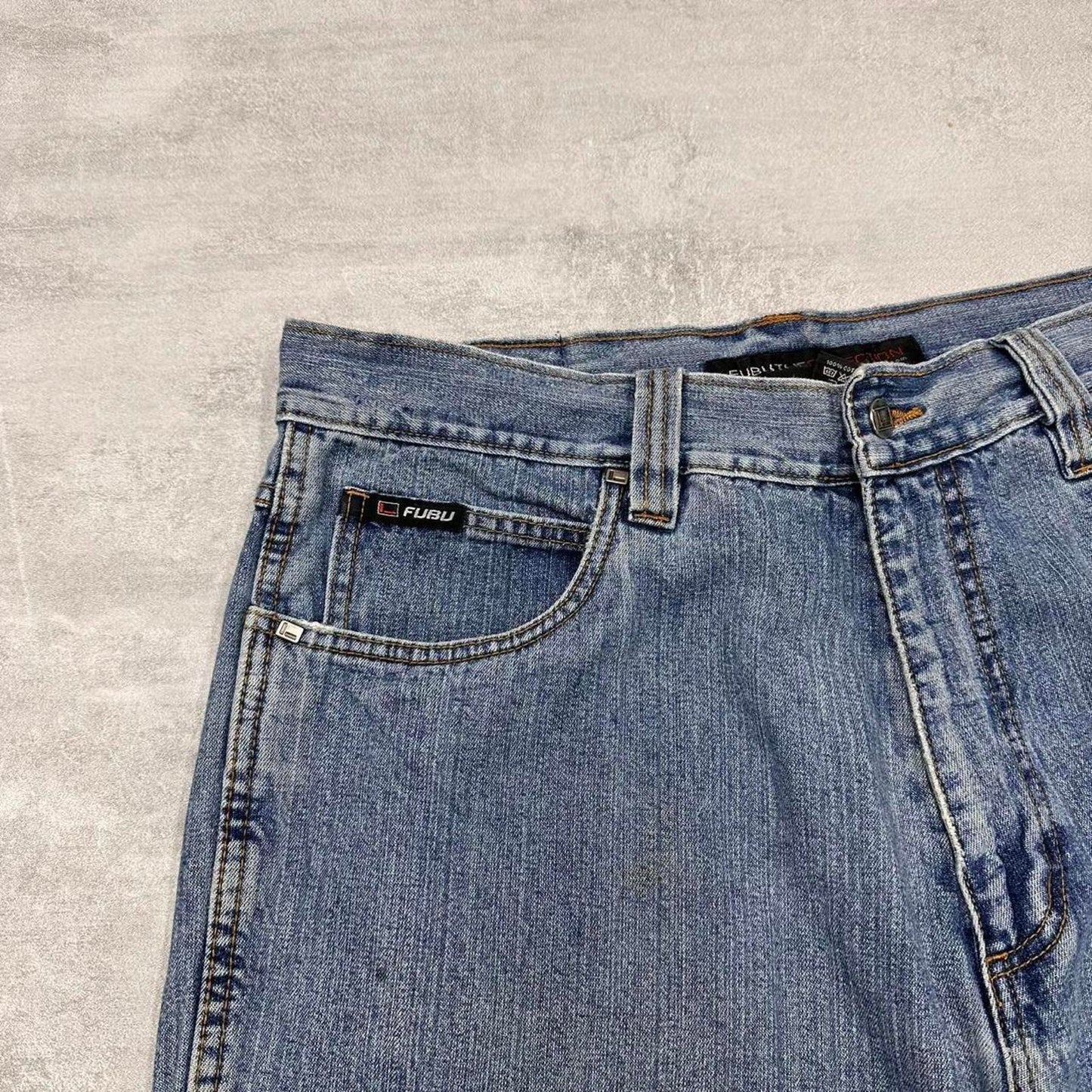 FUBU carpenter jorts W36 baggy denim cargo skater 90s style shorts
