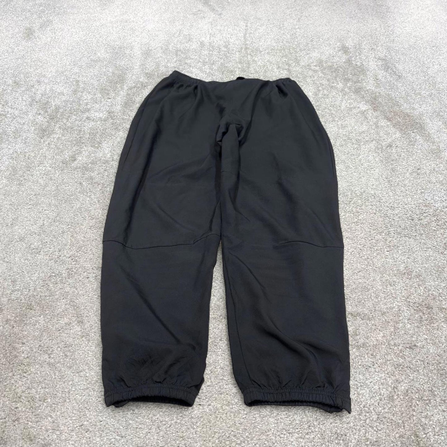 Nike Dri Fit Trackies XL black y2k 00s style loose leg joggers print logo