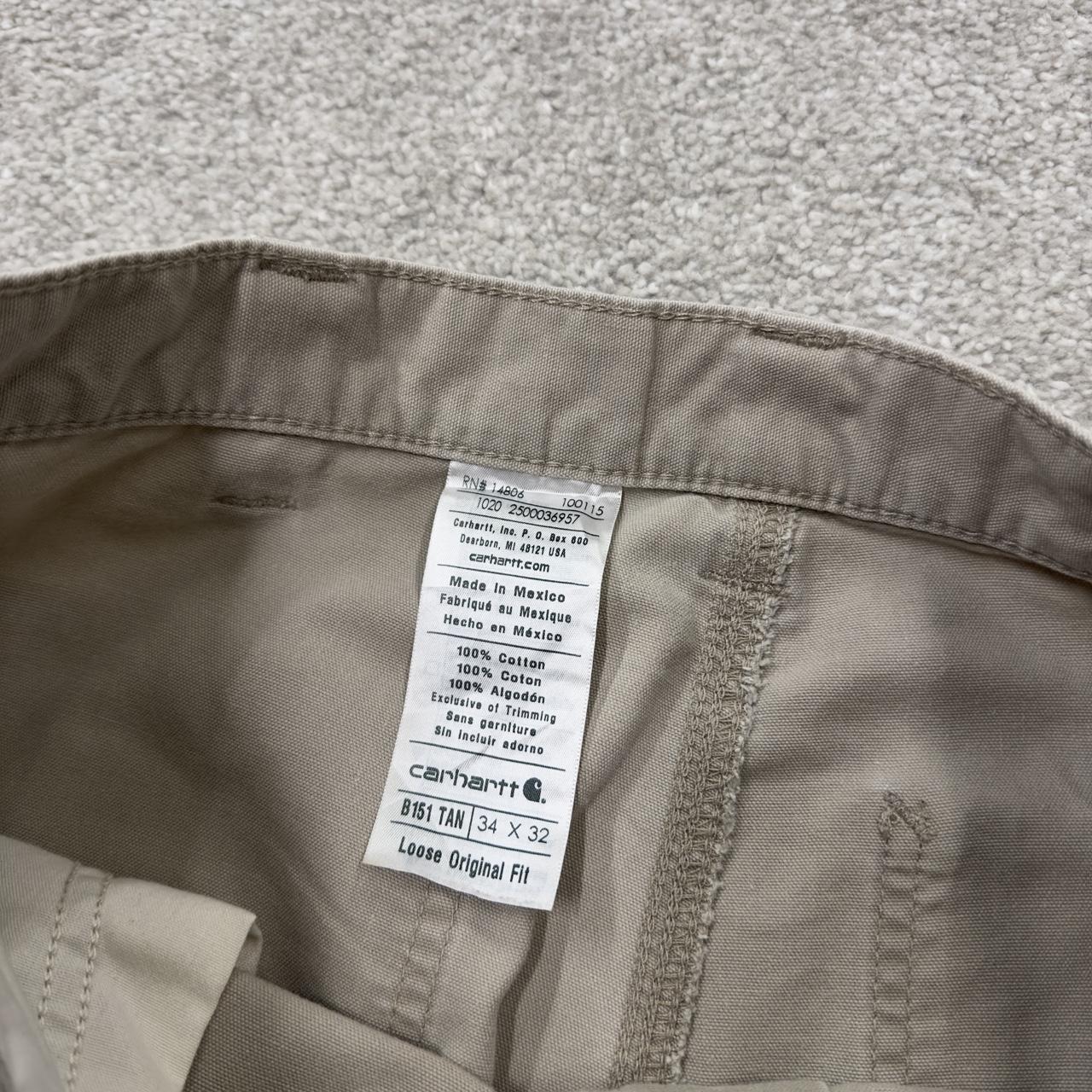 Vintage Carhartt carpenter pants y2k loose fit beige Loose leg 100% cotton skater style workwear