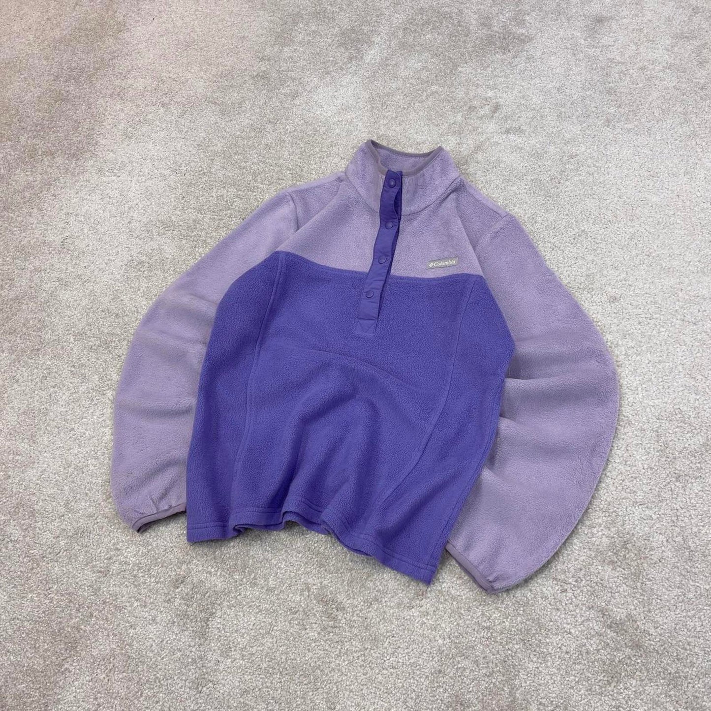 Purple Womens Columbia technical snap t fleece Small y2k style autumn