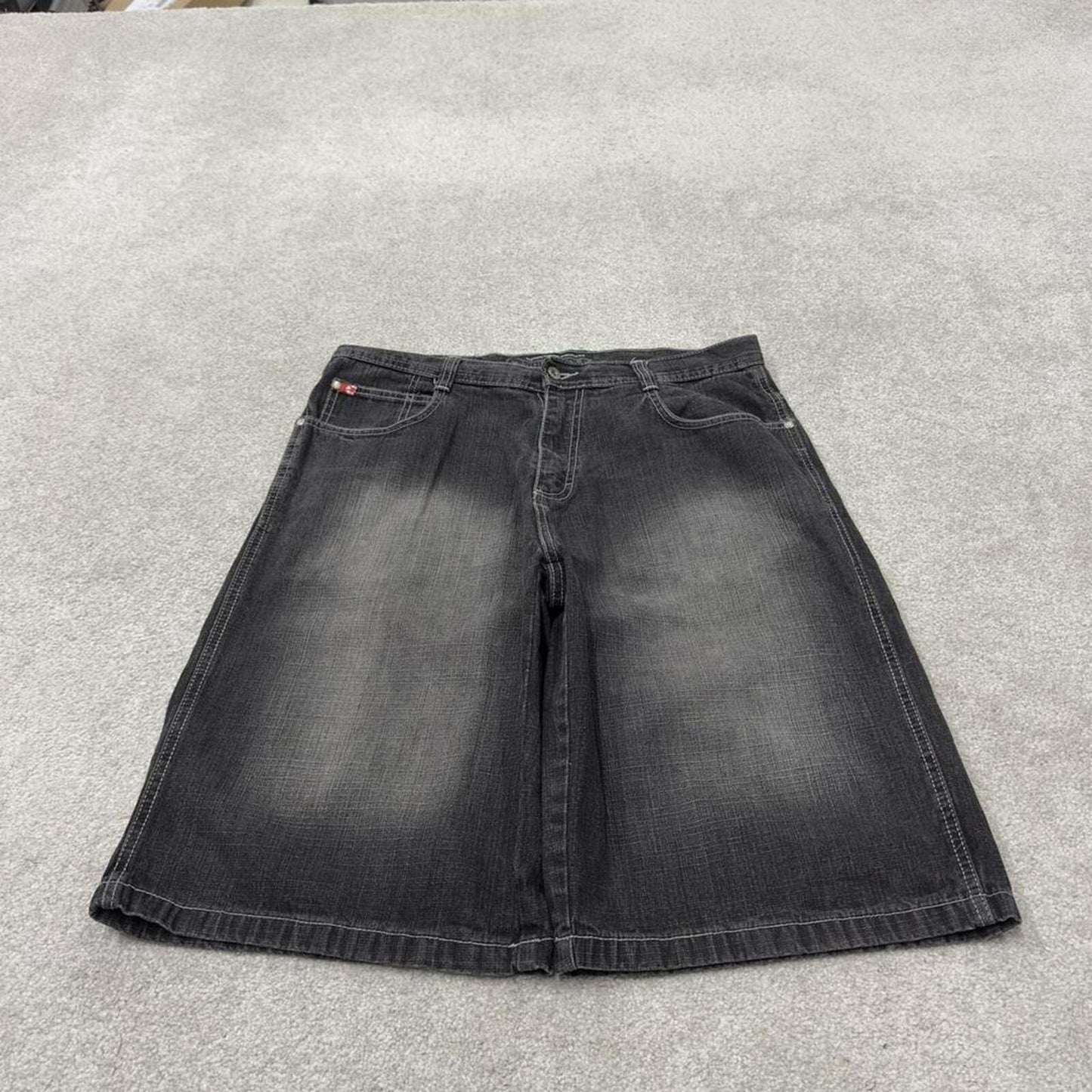 Baggy Southpole denim shorts y2k black Streetwear skater style brand surf jorts