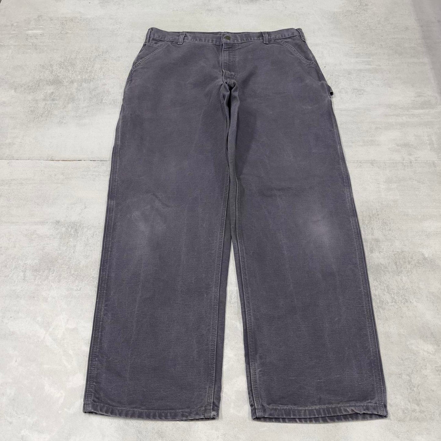 Baggy Carhartt carpenter jeans W38L32 navy grey wide leg canvas 90s skater style cargos