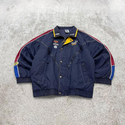Vintage Puma King technical jacket L men's y2k 00s style bomber embroidered detail