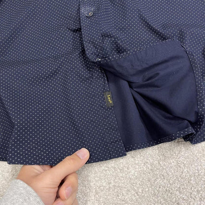 Lee pattern short sleeve shirt navy Surf style check shirt summer festival