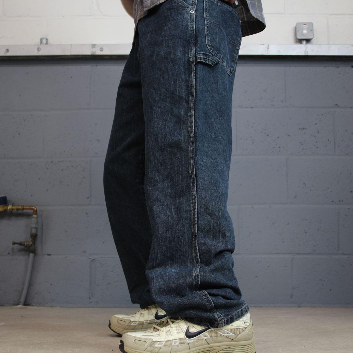 Wrangler carpenter jeans y2k blue loose leg denim Loose leg skater 2000s style cargo pants