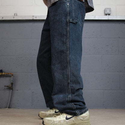 Wrangler carpenter jeans y2k blue loose leg denim Loose leg skater 2000s style cargo pants