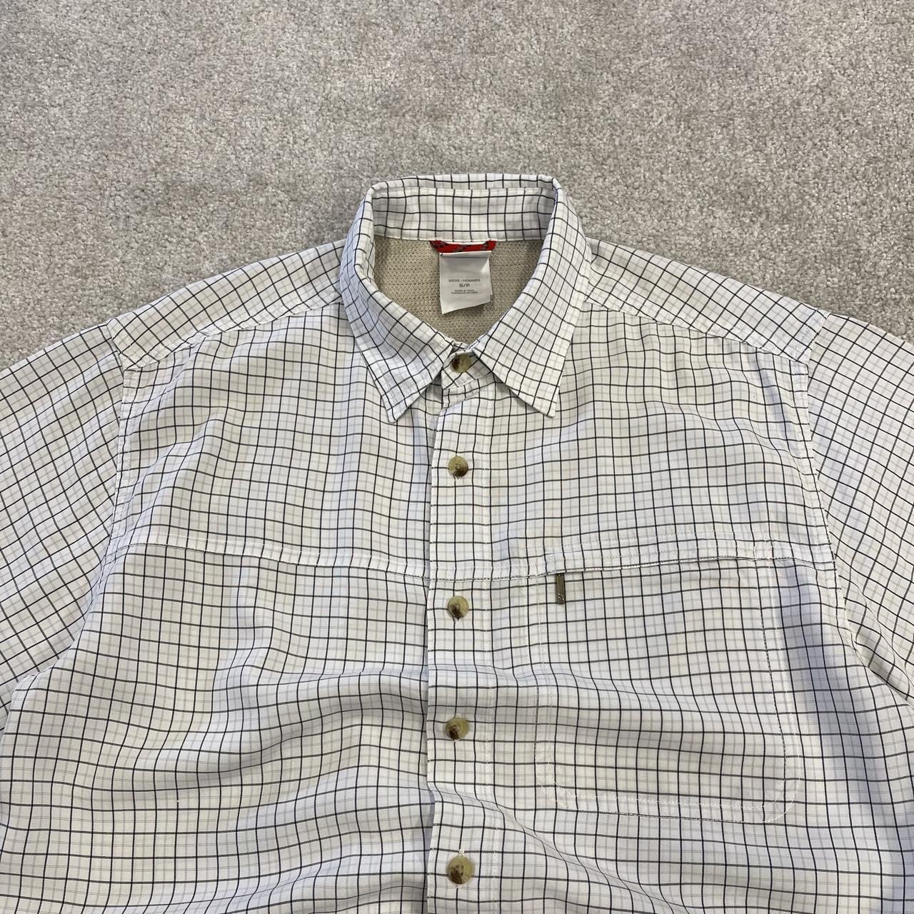 North Face checkered boxy short sleeve shirt white TNF Festival style boxy surf check shirt