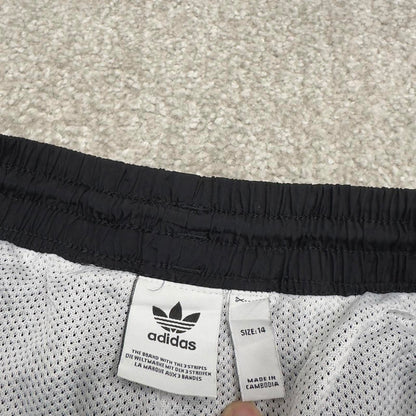 Black Adidas trackies 14 loose y2k style joggers adjustable stripe detail track pants