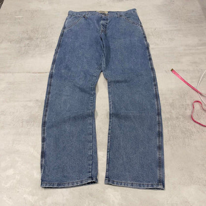 Blue Wrangler carpenter jeans W36L34 loose cargo skater style jeans