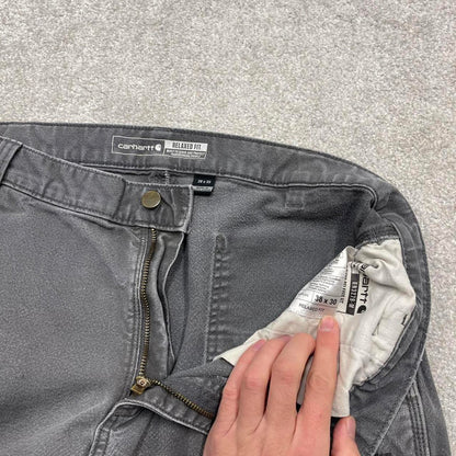 00s Carhartt carpenter jeans workwear W38L30 grey canvas 90s skater style loose cargo pants