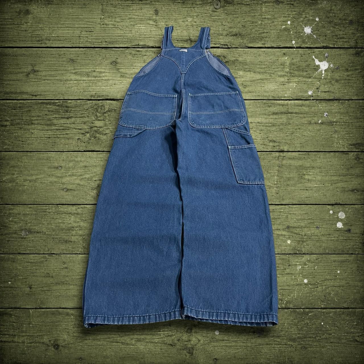 Vintage Liberty denim dungarees y2k blue Loose festival / skate wear bib utility work overalls
