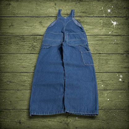 Vintage Liberty denim dungarees y2k blue Loose festival / skate wear bib utility work overalls