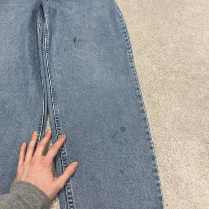 Y2K baggy Levi’s 560 jeans wide leg blue Loose comfort fit denim pants red tab logo