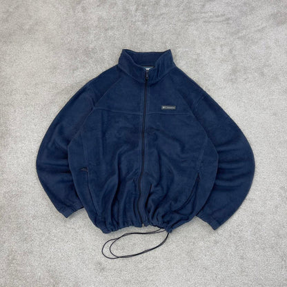 Navy Columbia technical full zip fleece 4XL y2k style autumn adjustable waist