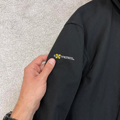 Black hooded Carhartt active jacket M 90s style canvasy skater bomber