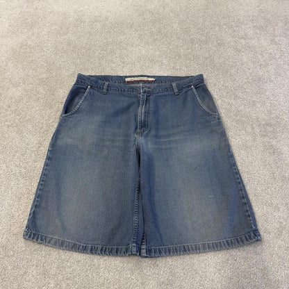 Loose baggy y2k denim shorts blue 96 North floaty skater surf style summer shorts