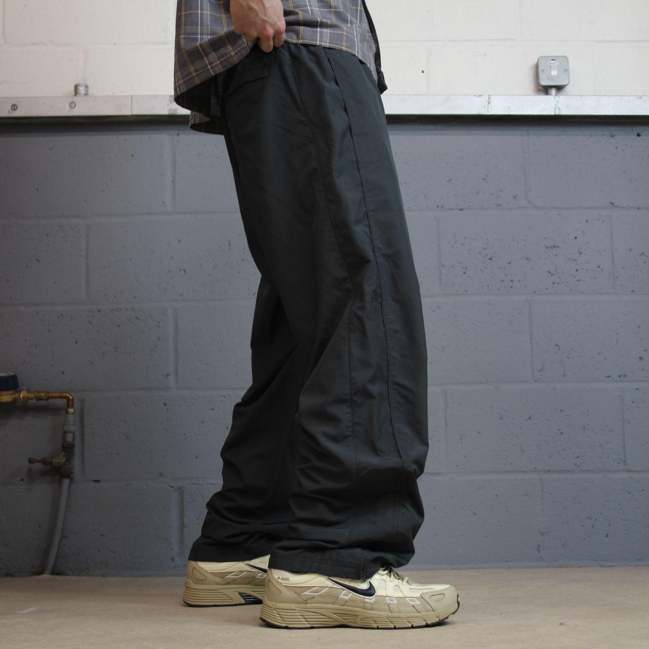 Y2K baggy Nike tracksuit bottoms grey L Fleece lined swoosh logo track pants