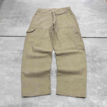 Beige Results carpenter jeans W33L32 baggy cargo skater style jeans